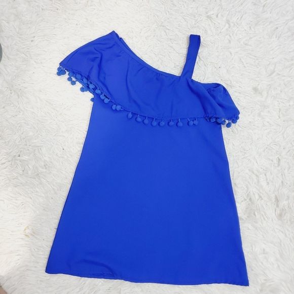 Mommy & me matching holiday blue pom pom dresse 4t & large - Picture 6 of 16